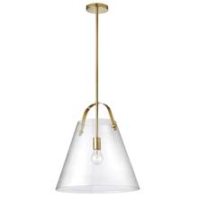 Dainolite 871-171P-AGB - 1LT Incandescent Pendant, AGB w/ CLR Glass