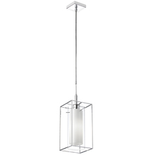 Dainolite CBE-61P-PC - 1 Light Pendant, Frosted Glass Inside, Rectangular Metal Frame