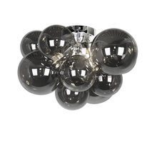 Dainolite CMT-143FH-SM-PC - 3 Light Halogen Flush Mount, Polished Chrome with Smoked Glass