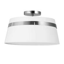 Dainolite SYM-153SF-PC-WH - 3 Light Incandescent Polished Chrome Semi-Flush Mount w/ White Shade