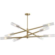 Dainolite WAN-448C-AGB-FR - 8LT Incandescent Chandelier, AGB w/ FR Glass