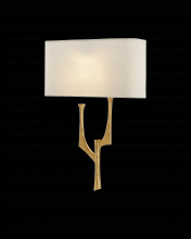 Currey 5000-0182 - Bodnant Gold Wall Sconce, Whit